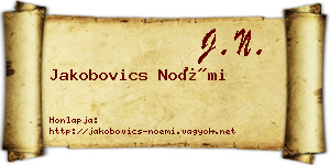 Jakobovics Noémi névjegykártya